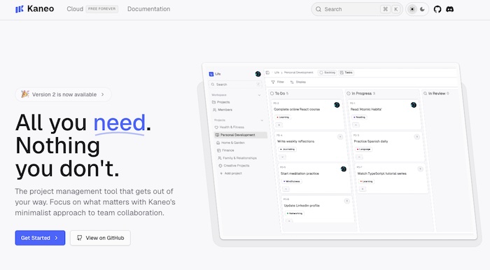 Kaneo Project Management Tool